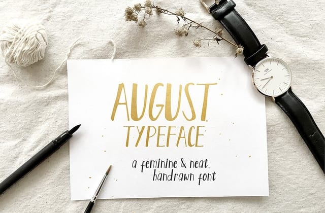 August Script Font
