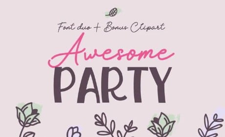 Awesome Party Font Duo with Doodles