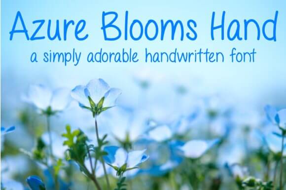 Azure Blooms Hand Font