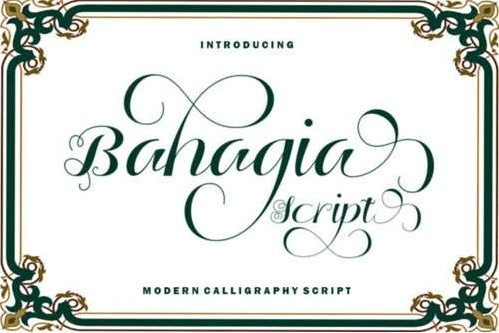 Bahagia Script Font