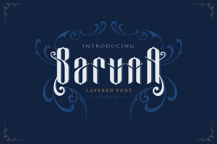 Baruna - Layered font with ornament