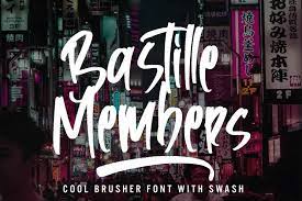 Bastille Members - Cool Brusher Font With Swash