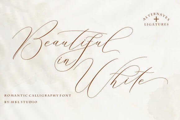 Beautiful in White Font