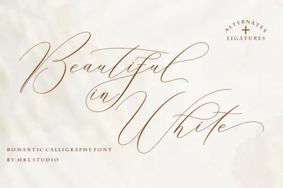 Beautiful in White Font