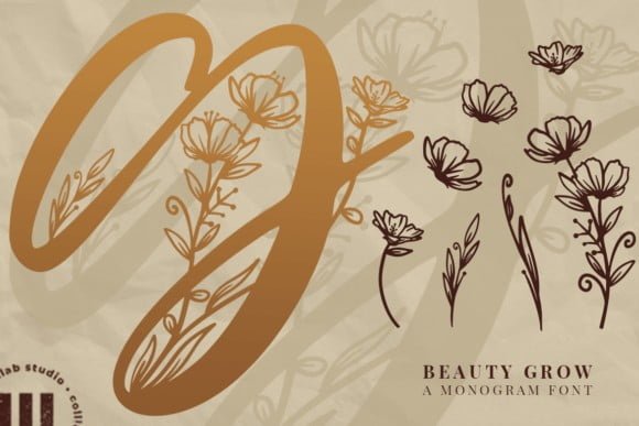 Beauty Grow Monogram Font