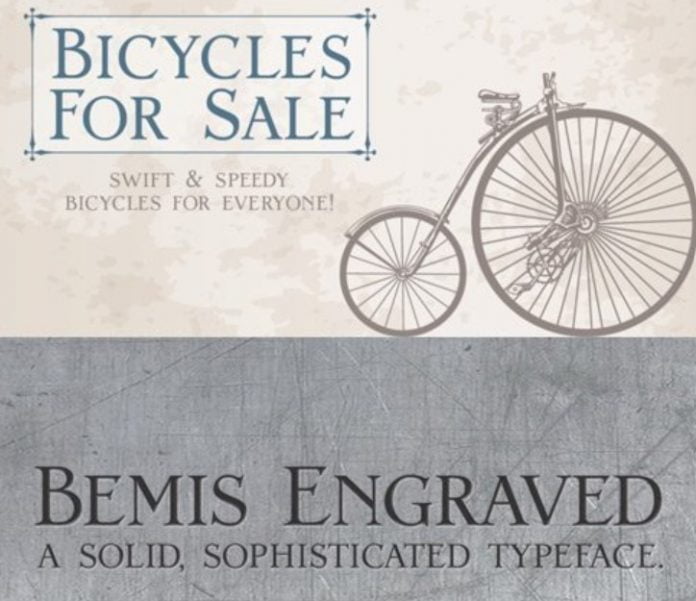 Bemis engraved Font