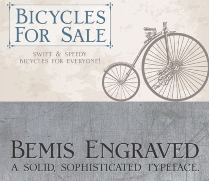 Bemis engraved Font