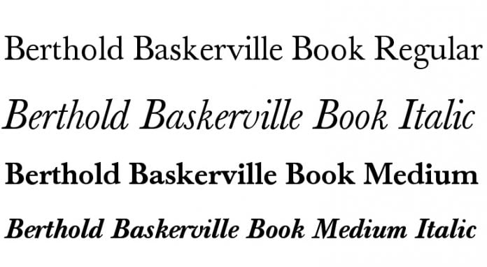 Berthold Baskerville Book Font