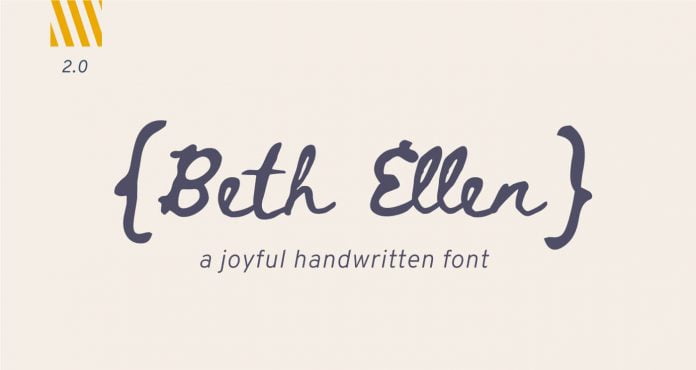 Beth Ellen 2.0 - a Joyful Handwritten Font