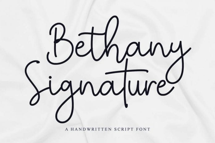Bethany Signature - Handwritten Script Font