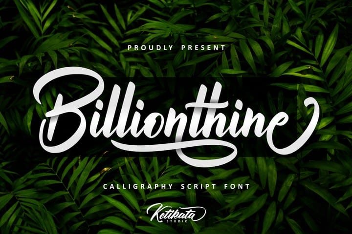 Billionthine Calligraphy Script Font
