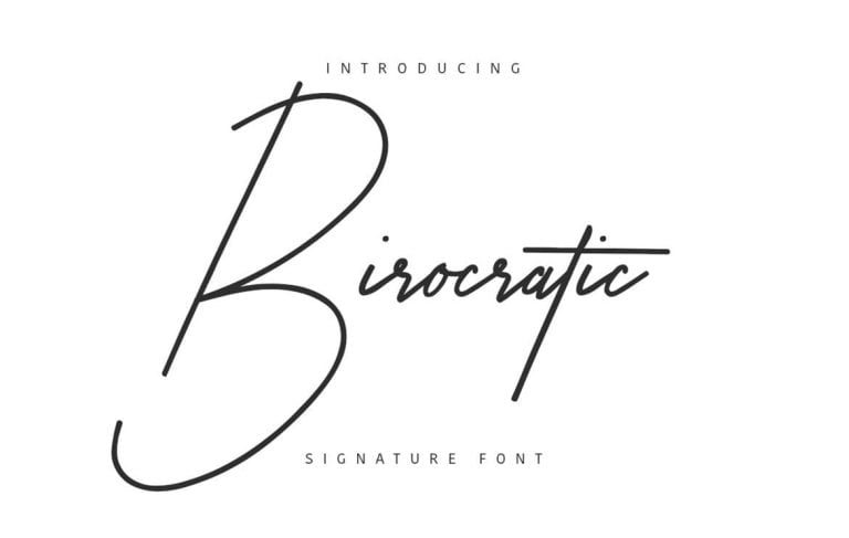 Birocratic Signature Typeface Font Free Download