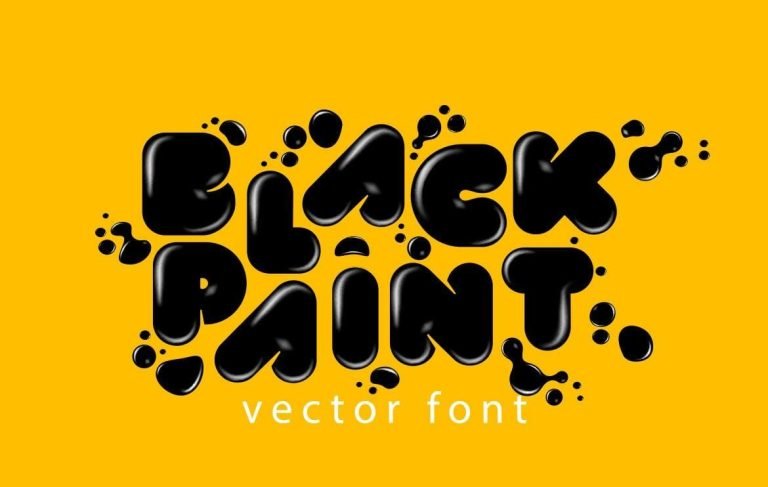 Black Paint Vector Font Free Download
