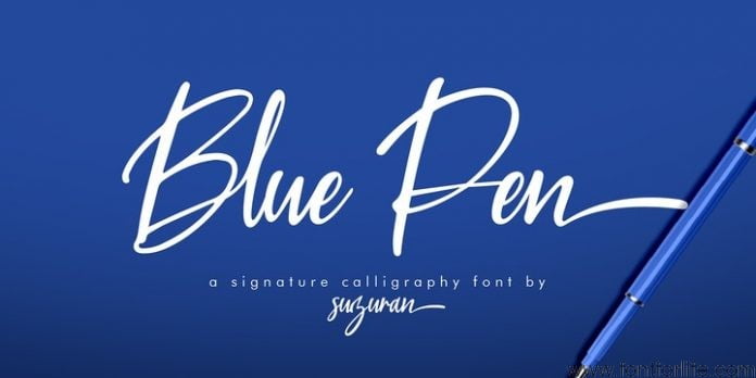 Blue Pen Font