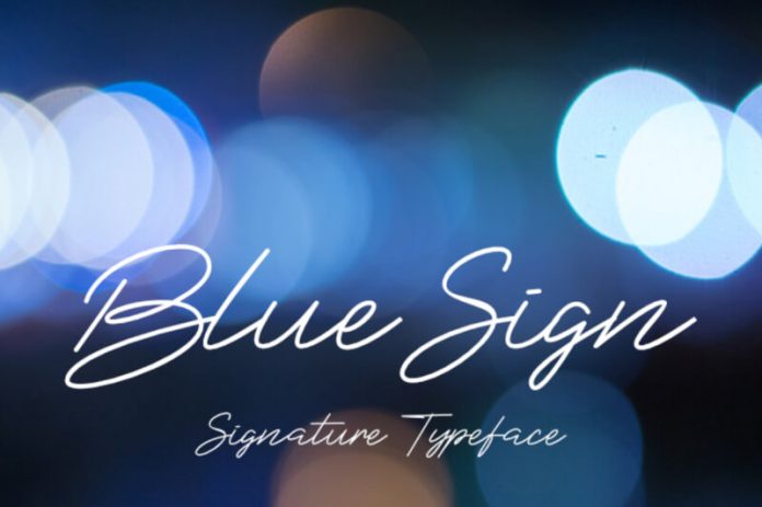 Blue Sign Font