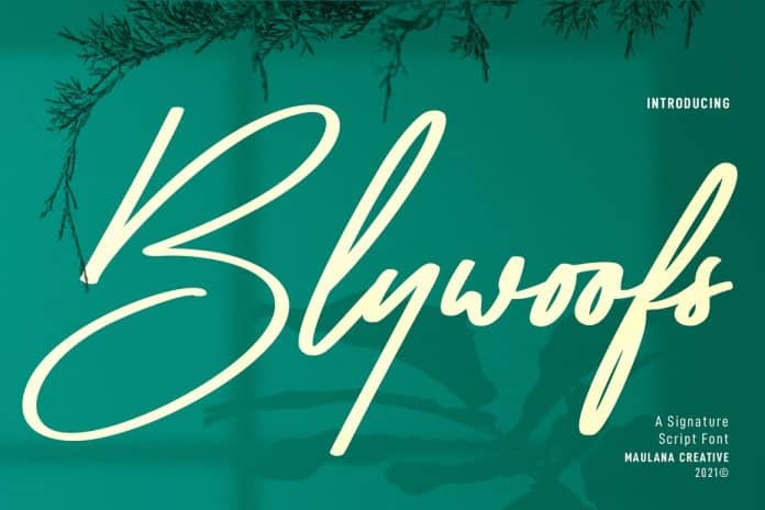 Blywoofs - Signature Script Font