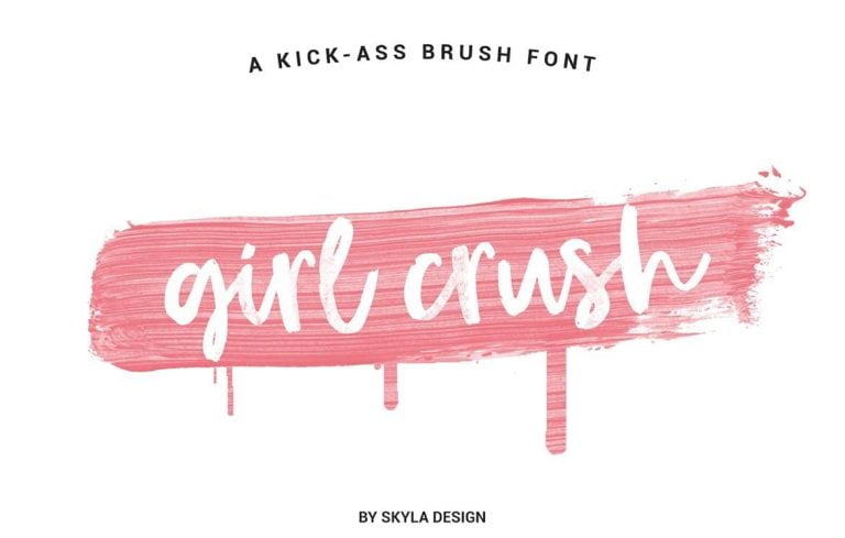 Bold brush font, Girl Crush Font Free Download