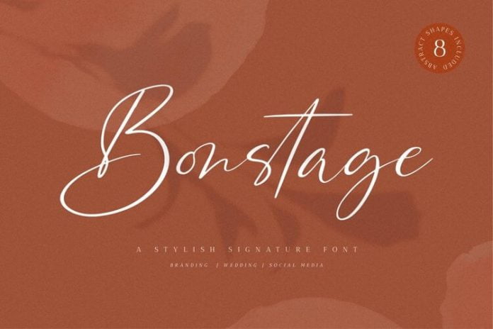 Bonstage Font + Abstract Shapes