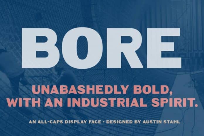 Bore - Bold Industrial Font - All Caps Display Sans Serif Font