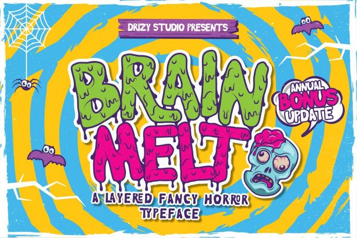 Brain Melt Layered Typeface Font