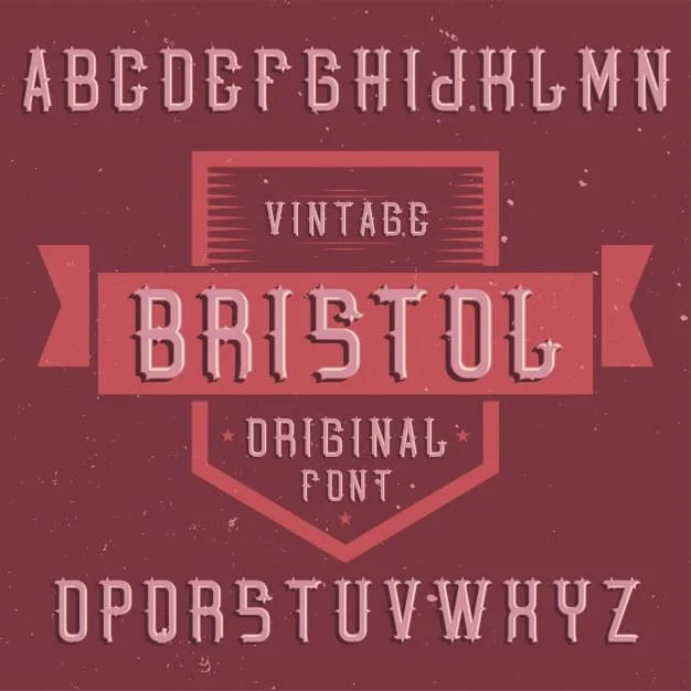 Bristol Vintage Label Typeface Font
