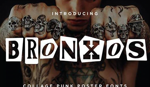 Bronxos - Collage Punk Poster Font