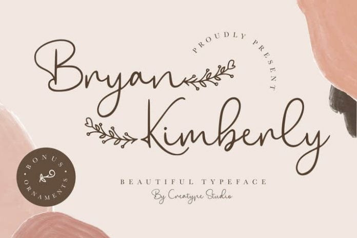 Bryan Kimberly Beautiful Typeface Font