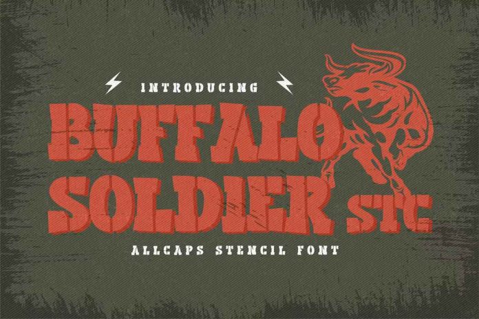 Buffalo Soldier Stencil - Bold Slab Stencil Font