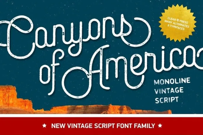 Canyons Vintage Script Font Canyons Vintage Script Font