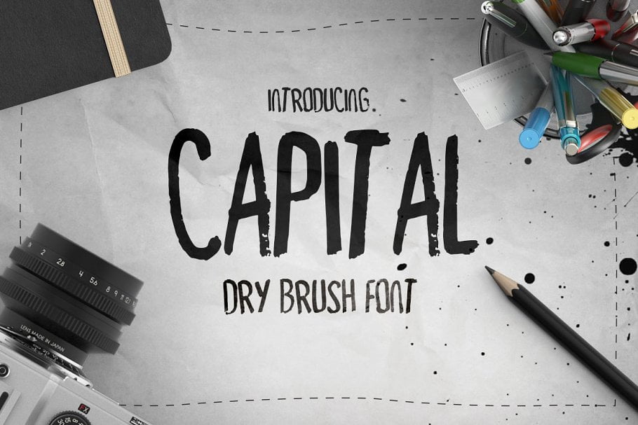 Capital Dry Brush Font Capital Dry Brush Font