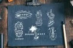 Carbon Illustration, Badges And Font