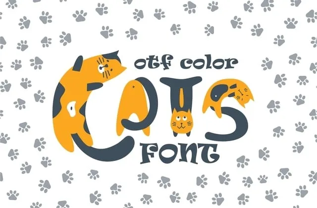 Cats cute OTF color font