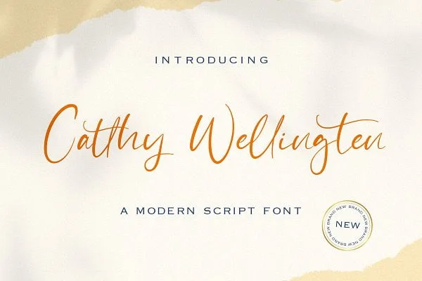 Catthy Wellingten - Modern Script Font
