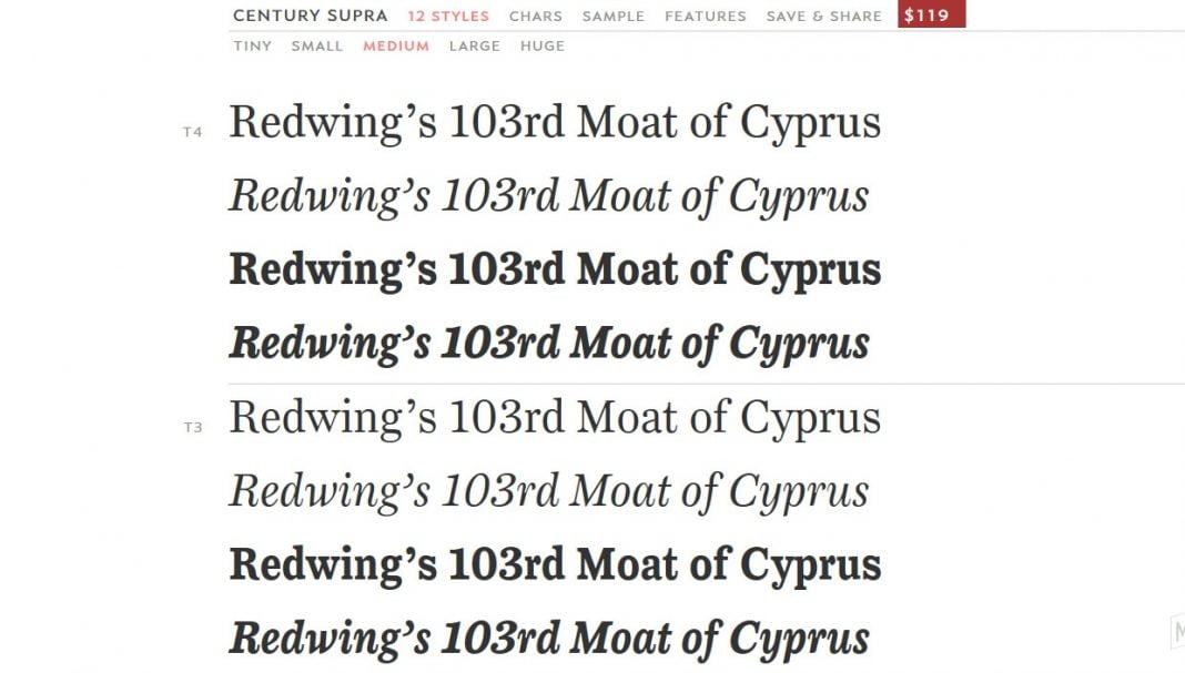 Century Supra Font Family