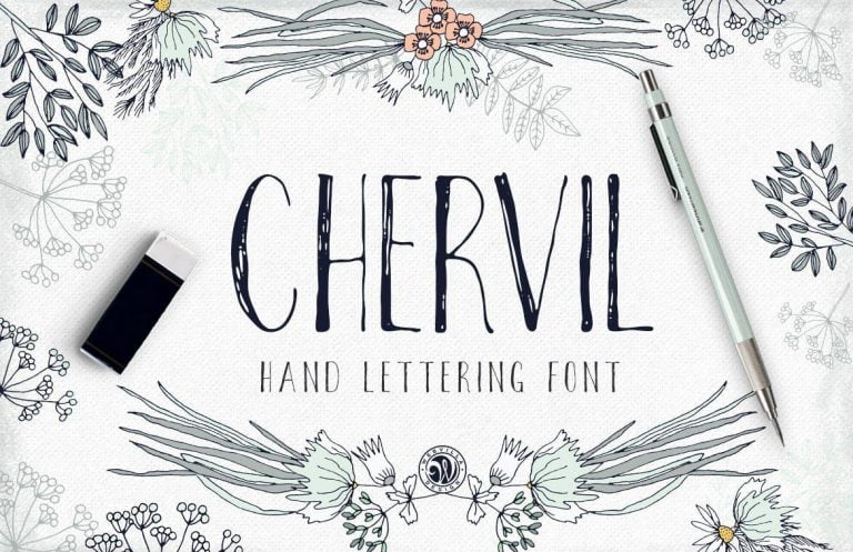 Chervil hand lettering Font Free Download