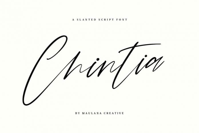Chintia Slanted Script Brush Handmade Beauty Font