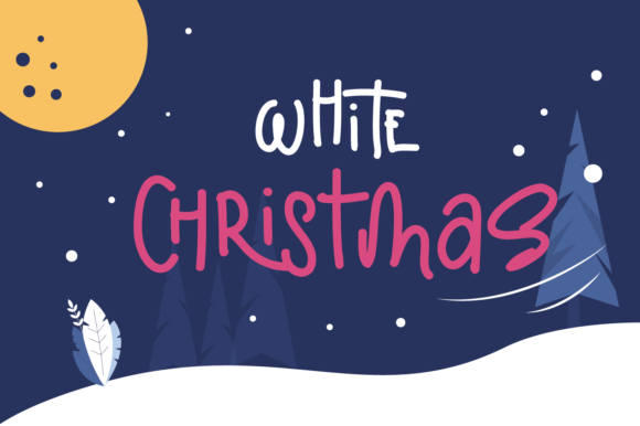 White Christmas Nighttime Field Font