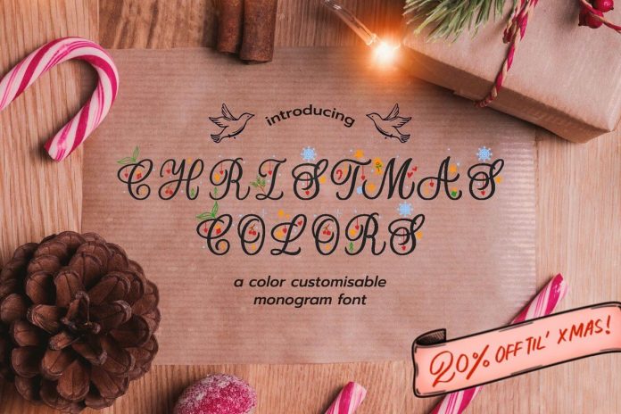 Christmas Colors Monogram Font