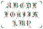 Christmas gothic ornamental alphabet Font