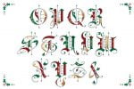 Christmas gothic ornamental alphabet Font