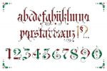 Christmas gothic ornamental alphabet Font