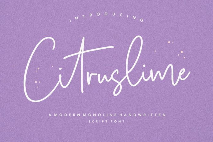 Citruslime Signature Font