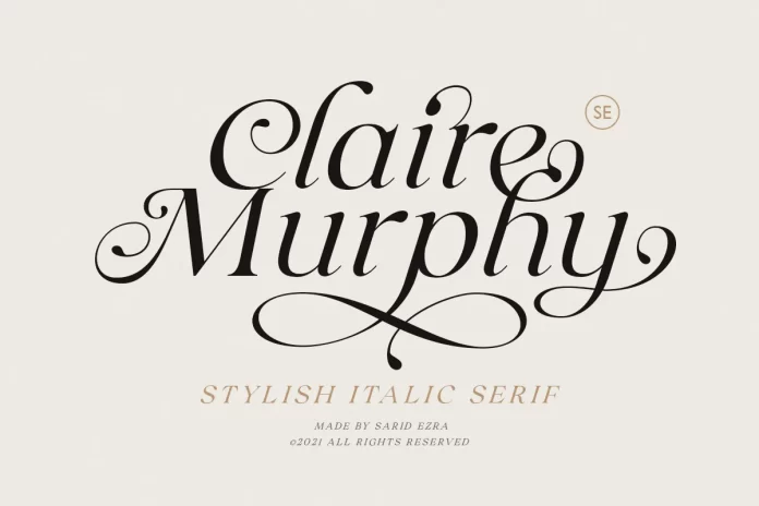 Claire Murphy - Stylish Italic Serif Font