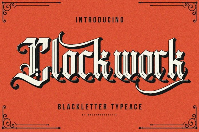 Clockwork - Blackletter Typeface Font