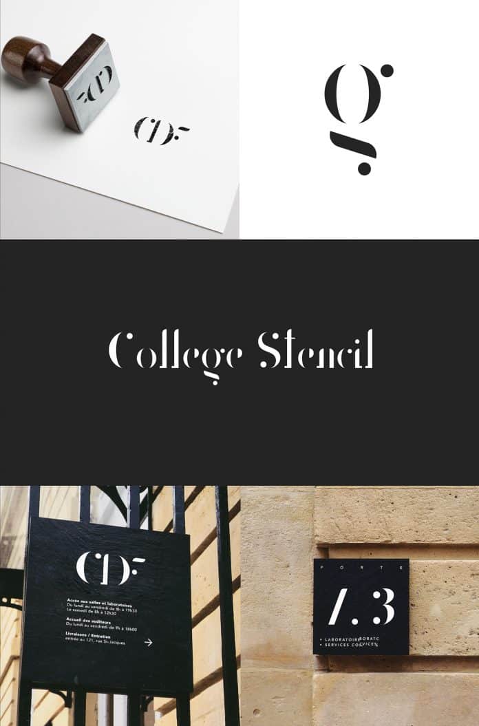 College Stencil Font