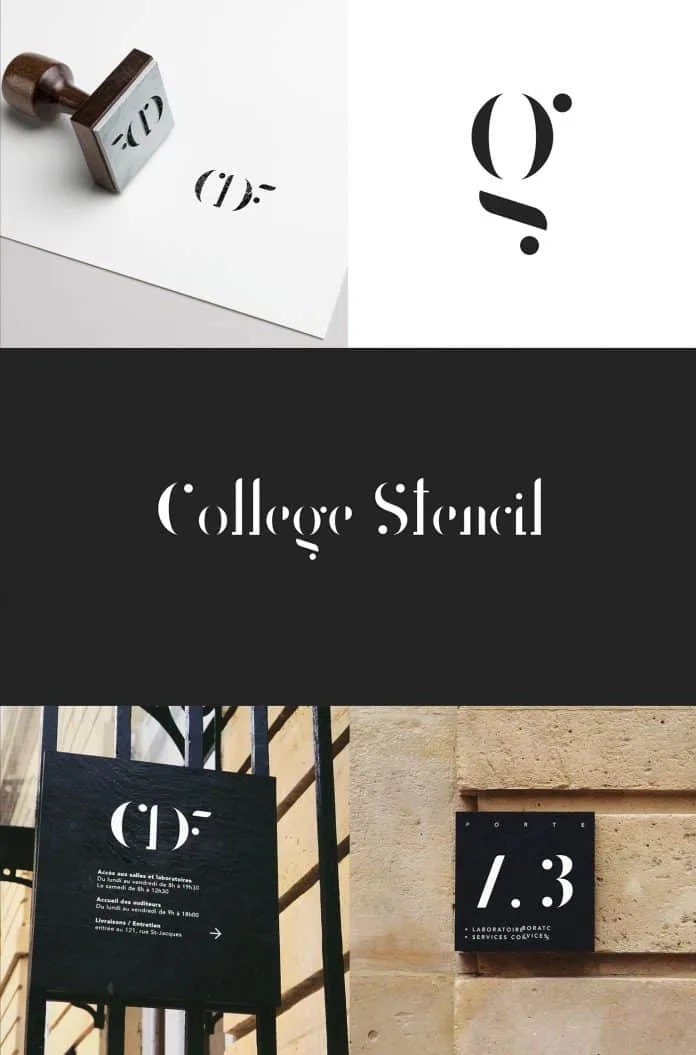 College Stencil Font