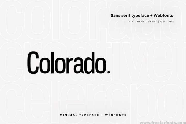 Colorado – Modern Typeface + WebFont  Free Dowload