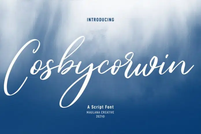 Cosbycorwin Script - Slanted Cursive Font
