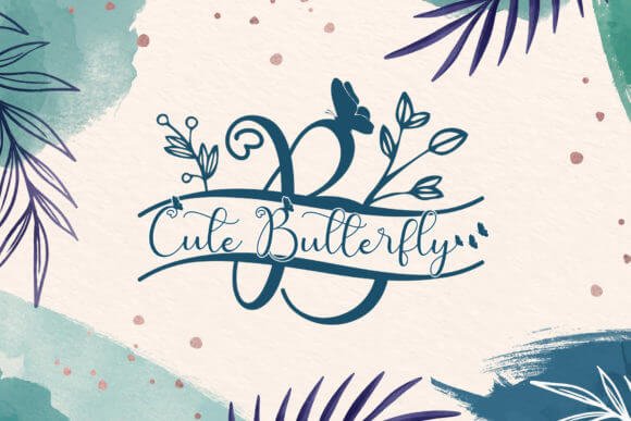 Cute Butterfly Monogram Font