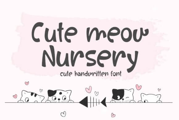 Cute Meow Nursery Font